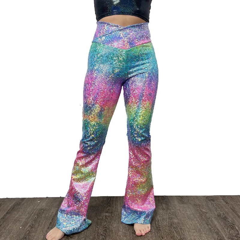 Crossover V-Waist Bootcut Flare Pants - Rainbow Avatar