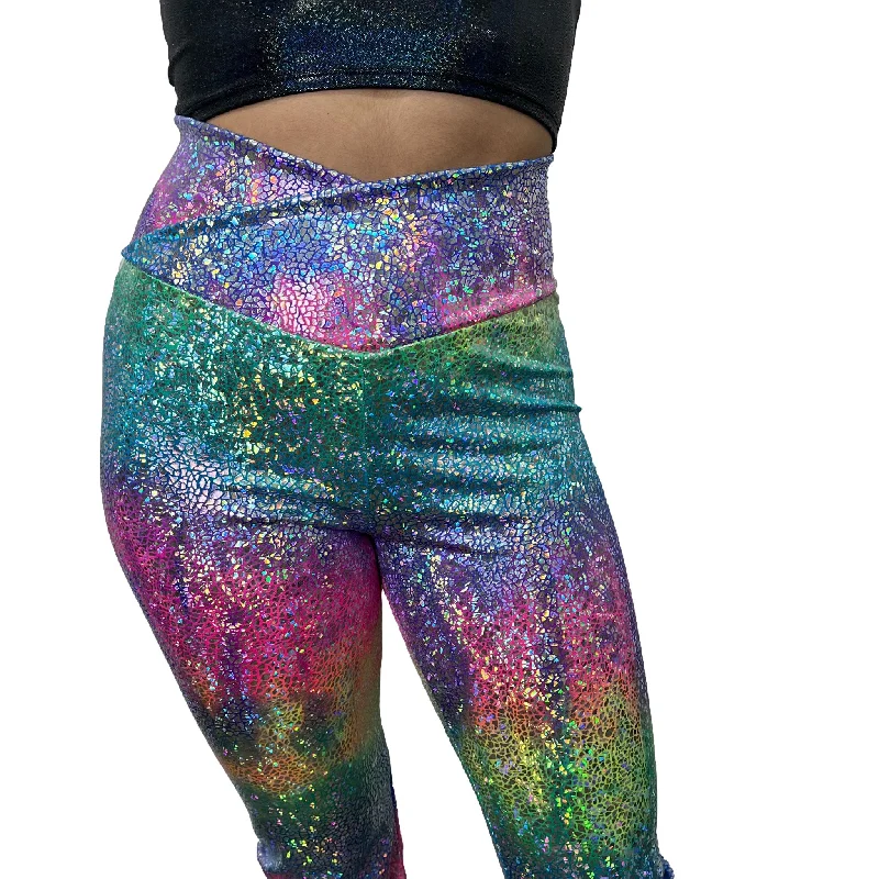 Crossover V-Waist Bootcut Flare Pants - Rainbow Avatar