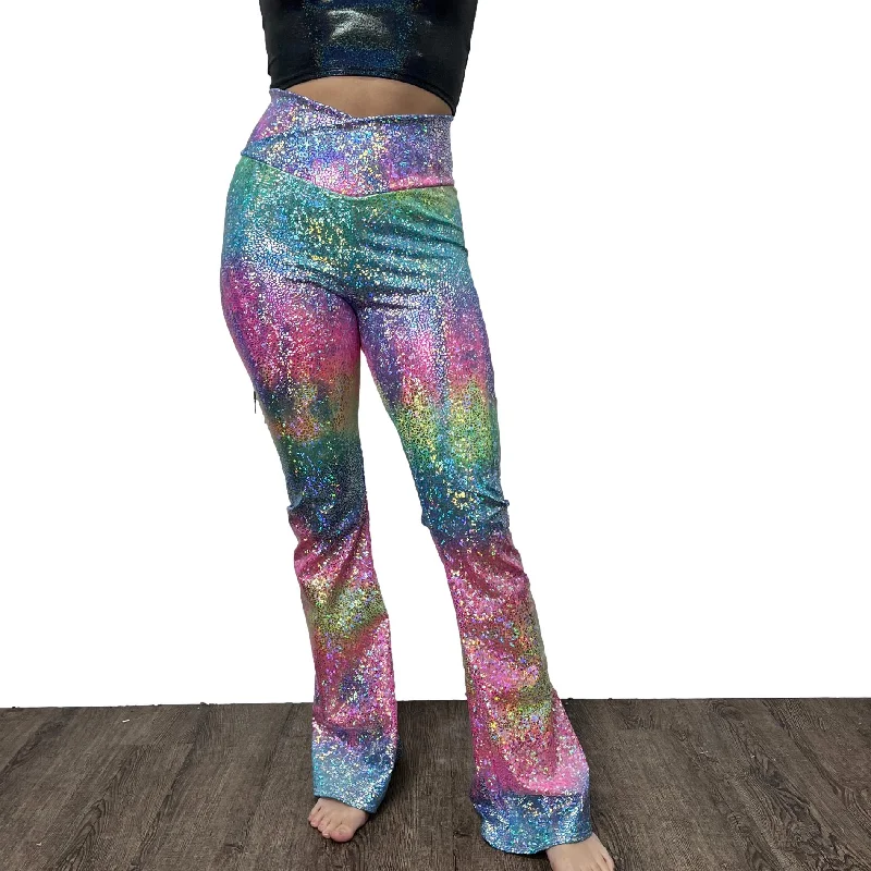 Crossover V-Waist Bootcut Flare Pants - Rainbow Avatar