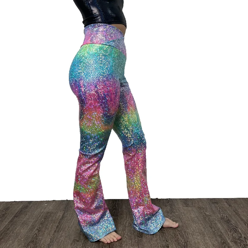 Crossover V-Waist Bootcut Flare Pants - Rainbow Avatar