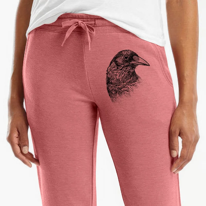 American Crow Bust - Corvus brachyrhynchos - Women's Cali Wave Jogger Sweatpants