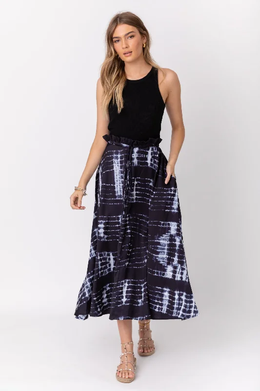 GEORGE Black Tie Dye Skirt