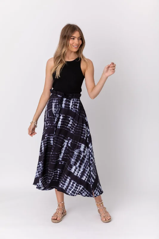 GEORGE Black Tie Dye Skirt