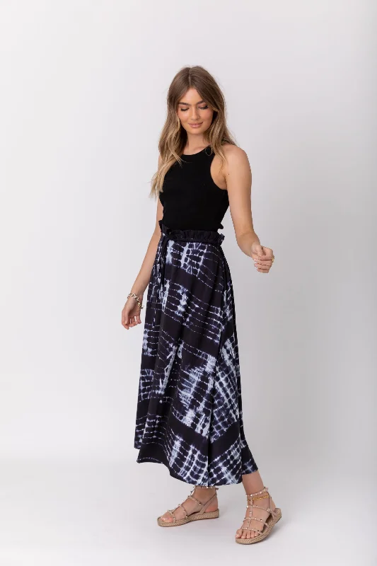 GEORGE Black Tie Dye Skirt