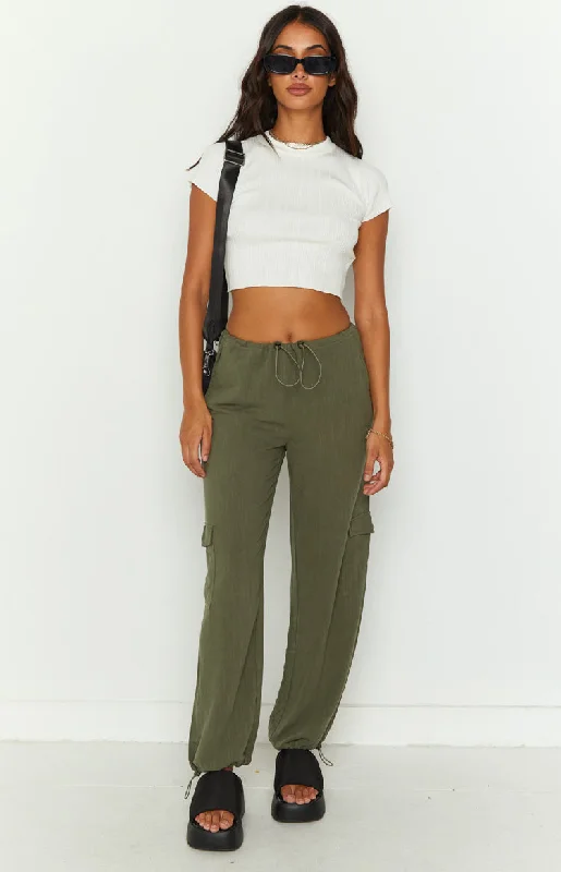 Kady Khaki Soft Cargo Pants