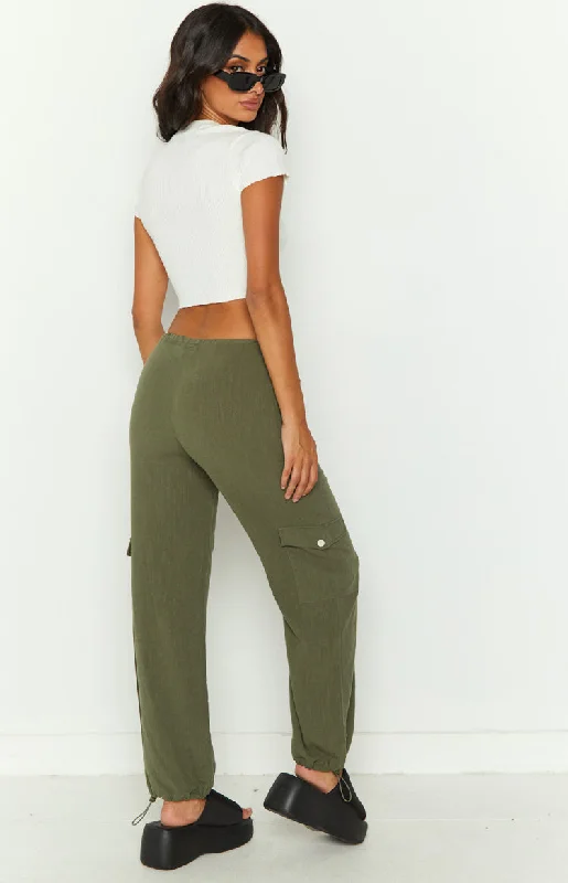 Kady Khaki Soft Cargo Pants