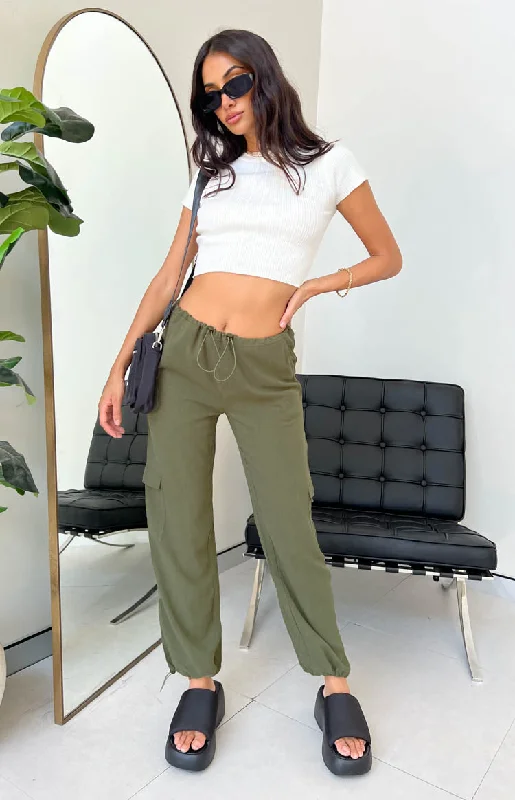 Kady Khaki Soft Cargo Pants