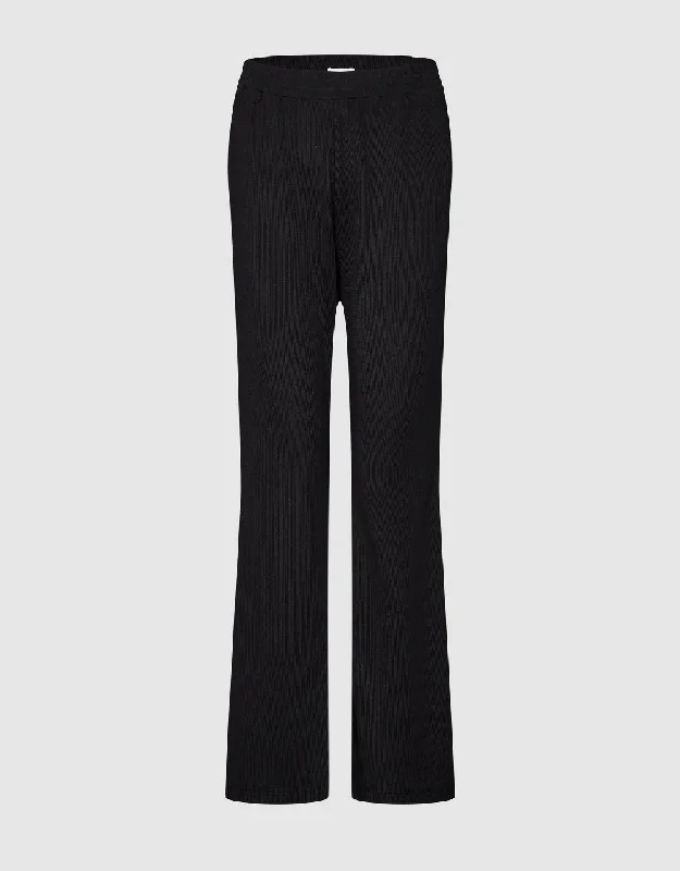 Elastic Waist Knitted Flare Pants