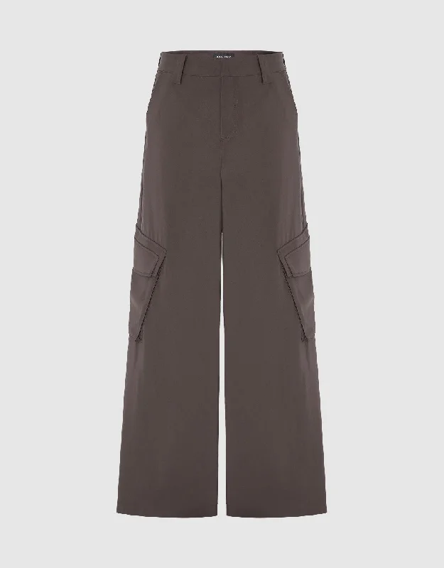 Multi-Pocket Wide-Leg Pants