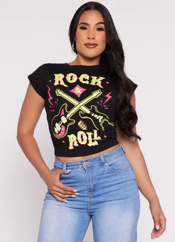 Rock and Roll Cropped Muscle Tee