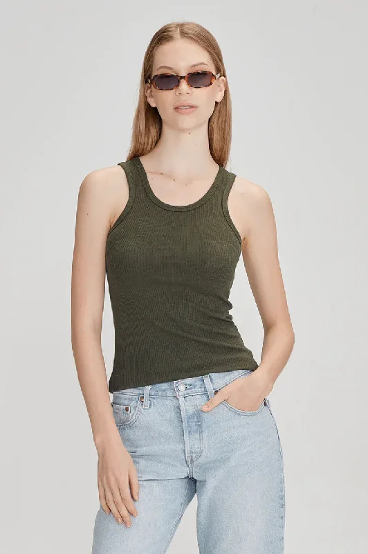 Commoners Base Ribbed Tank - Khaki