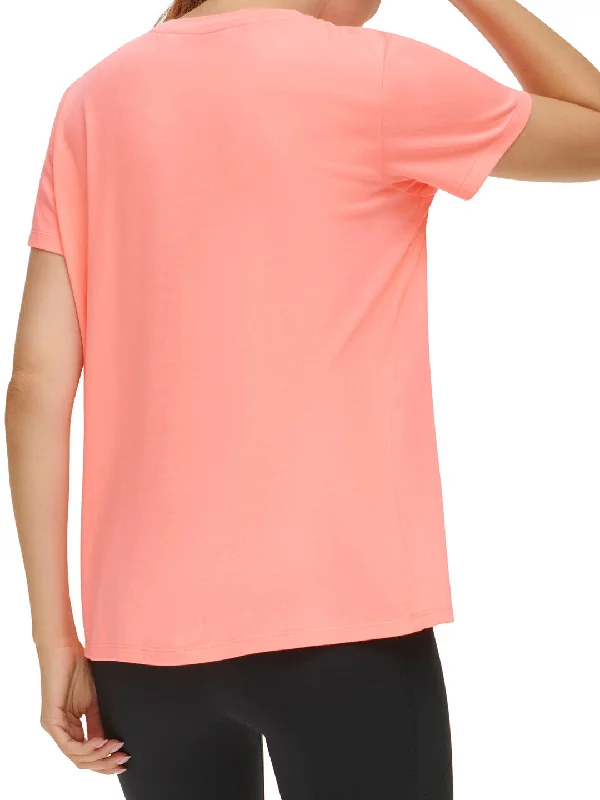 DKNY Women Pink Printed Round Neck Short Sleeves T-Shirt