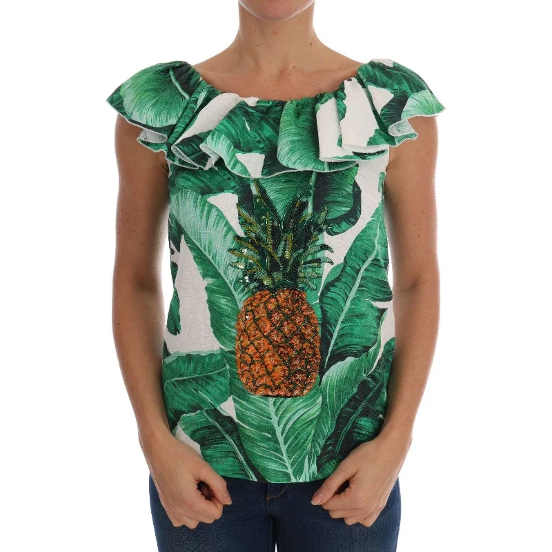 Dolce & Gabbana Elegant Sequined Pineapple Blouse