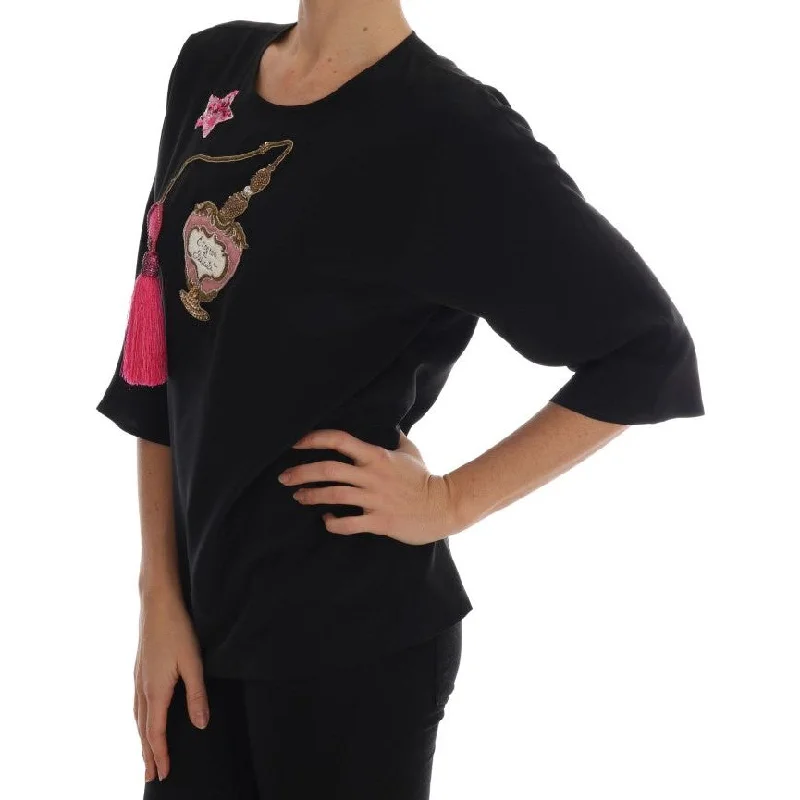 Dolce & Gabbana Fairy Tale Embroidered Silk Blouse