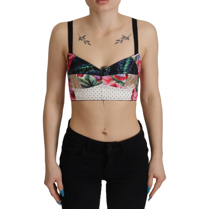 Dolce & Gabbana Floral Print Cropped Corset Top