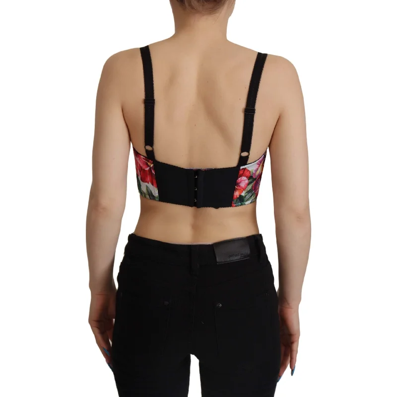 Dolce & Gabbana Floral Print Cropped Corset Top