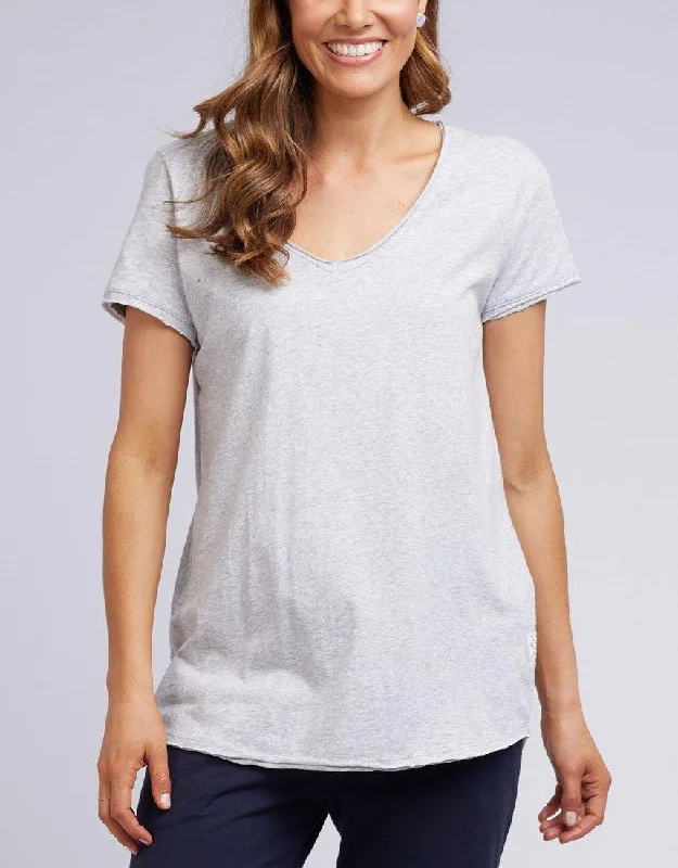 Fundamental Vee Tee - Grey Marle