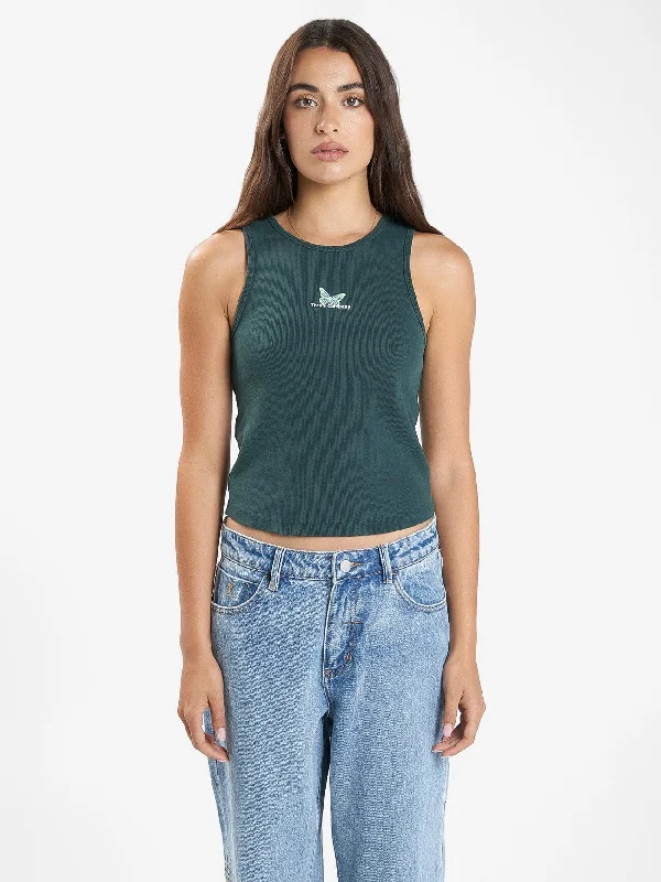 Energy is Precious Curve Tank - Dark Jade