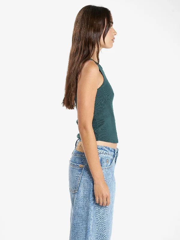 Energy is Precious Curve Tank - Dark Jade