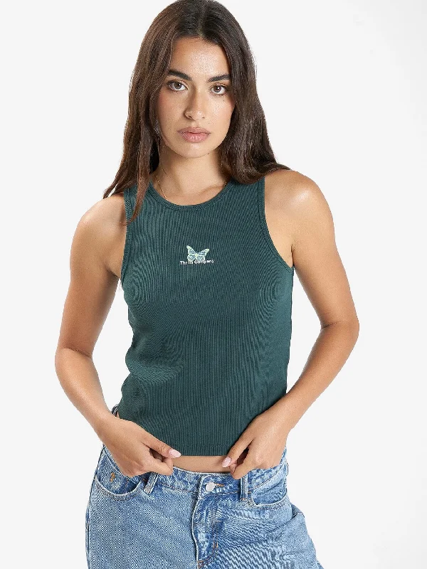 Energy is Precious Curve Tank - Dark Jade