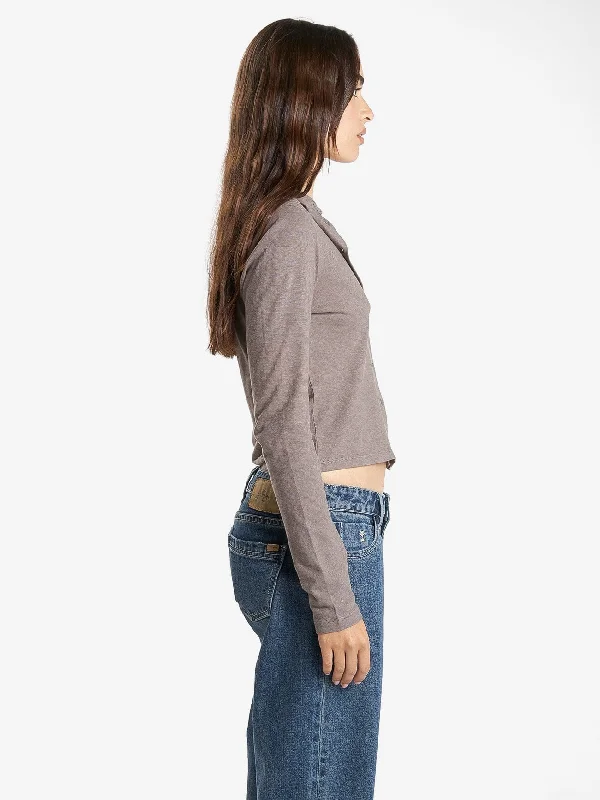 Hemp Collared Long Sleeve - Light Canteen