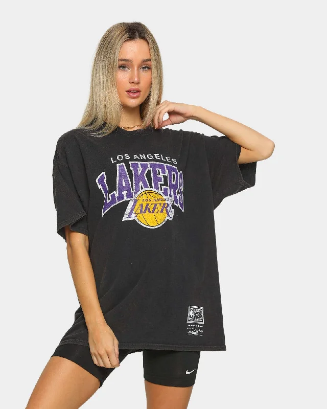 Mitchell & Ness Men's Los Angeles Lakers Vintage Arch Short Sleeve T-Shirt Black