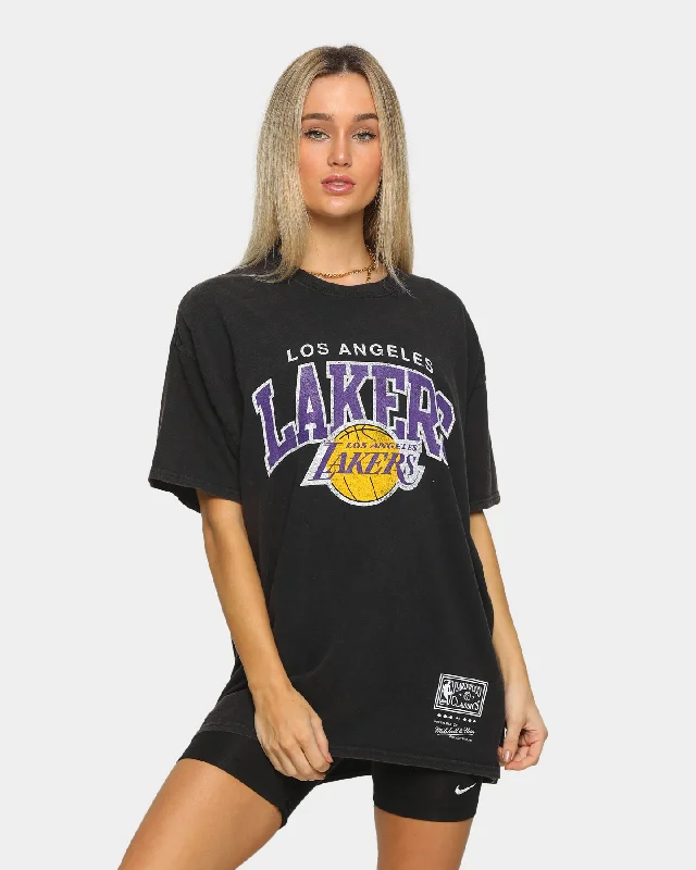 Mitchell & Ness Men's Los Angeles Lakers Vintage Arch Short Sleeve T-Shirt Black