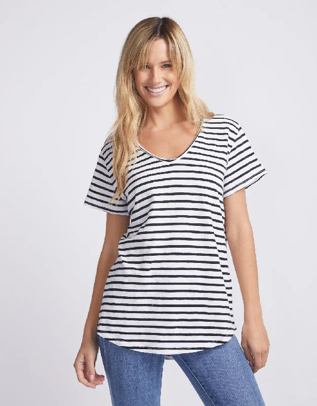 Original V Neck T-Shirt - Black/White Stripe