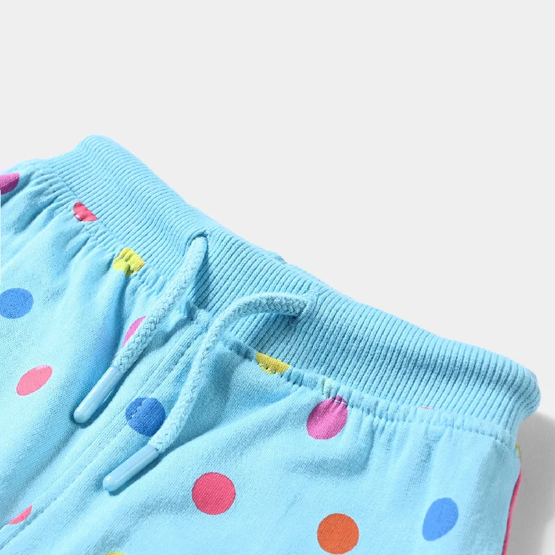 Girls Cotton Terry Short Polka Dots-T.Breeze