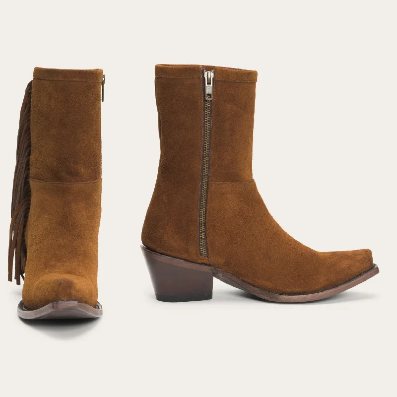 Halle Suede Fringe Side Zip Boot