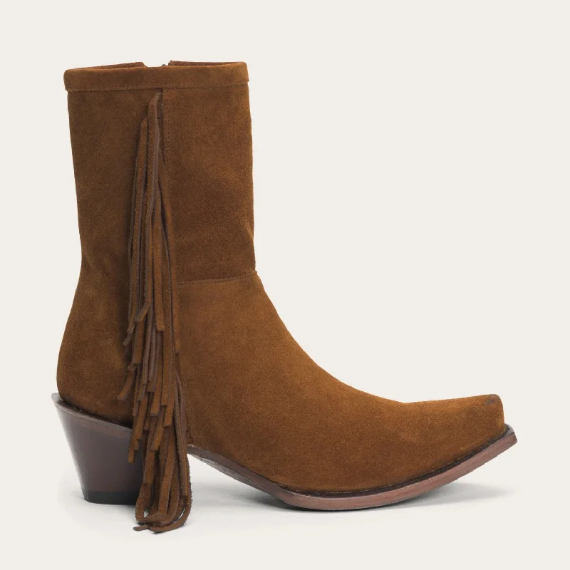 Halle Suede Fringe Side Zip Boot