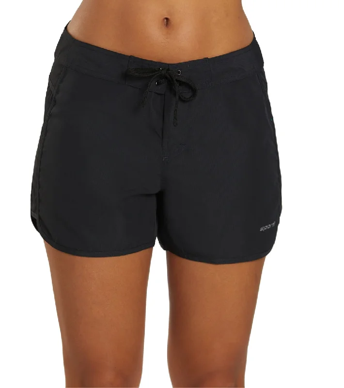 Sporti Women's Solid 4"" inseam Board Short Black