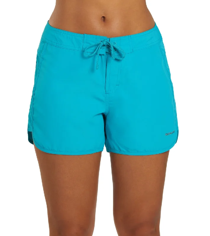 Sporti Women's Solid 4"" inseam Board Short Ocean Blue