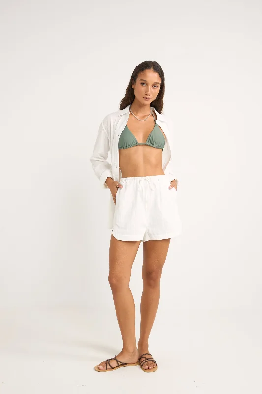 Textured Overswim Shorts Off White