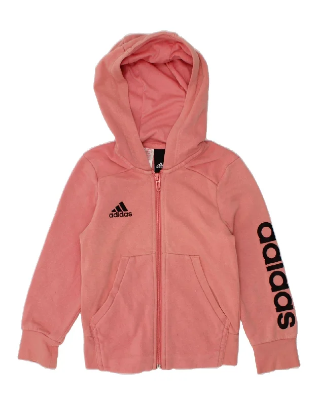 ADIDAS Baby Girls Graphic Zip Hoodie Sweater 18-24 Months Pink