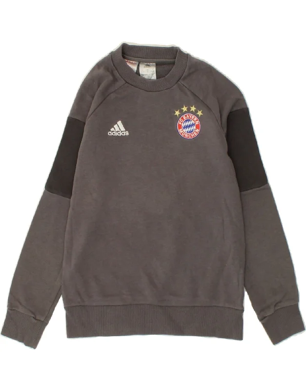 ADIDAS Boys FC Bayern Munchen Sweatshirt Jumper 9-10 Years  Grey