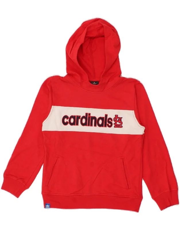 ADIDAS Boys Graphic Hoodie Jumper 12-13 Years Large Red Cotton