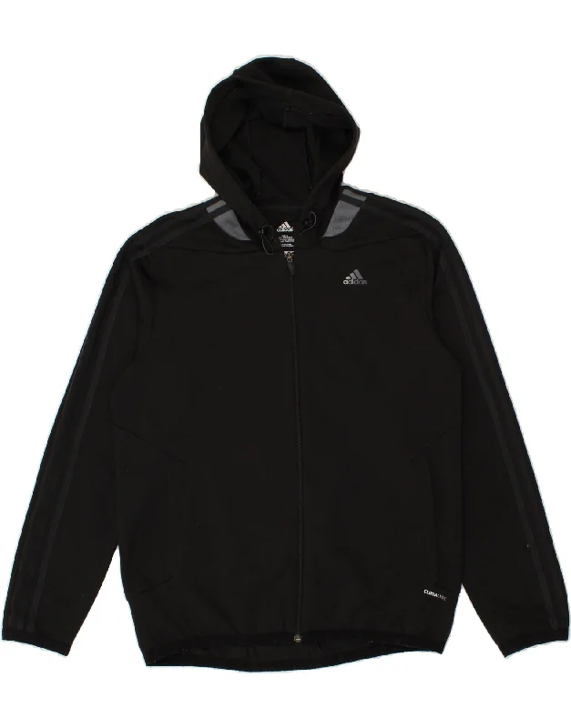 ADIDAS Mens Climalite Zip Hoodie Sweater Medium Black Polyester