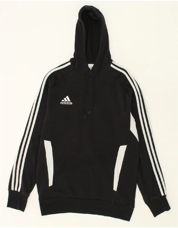 ADIDAS Mens Hoodie Jumper UK 38/40 Medium Black Colourblock Cotton