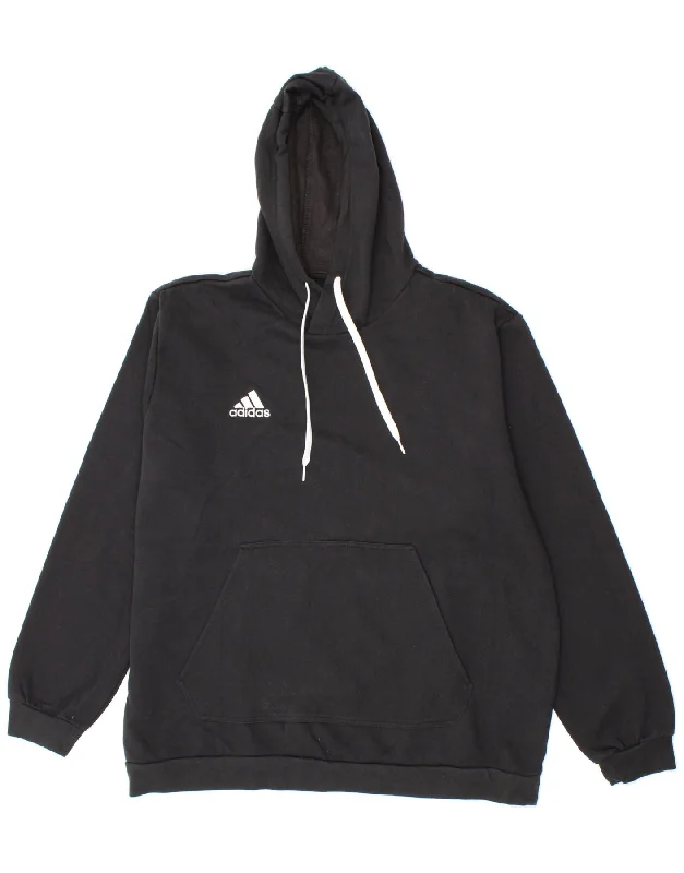 ADIDAS Mens Hoodie Jumper XL Black Cotton