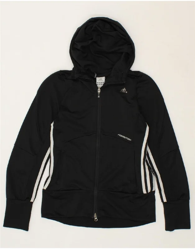 ADIDAS Womens Clima 365 Zip Hoodie Sweater UK 10 Small Black Polyester