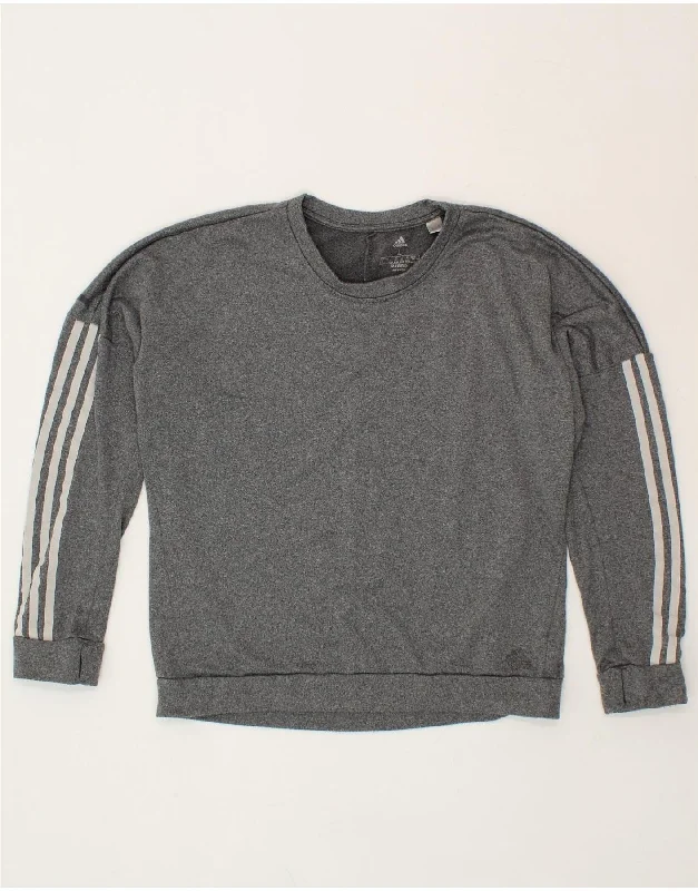 ADIDAS Womens Sweatshirt Jumper UK 16/18 Large Grey Polyester