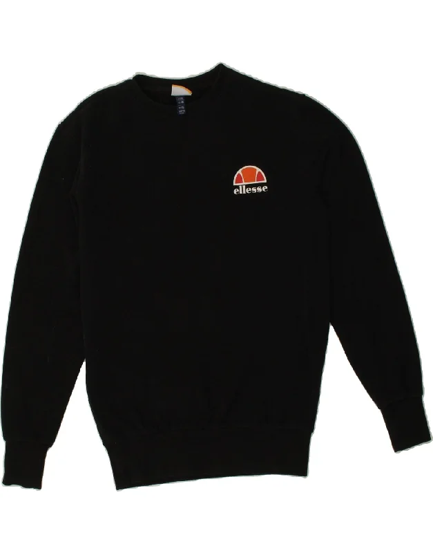 ELLESSE Mens Sweatshirt Jumper XS Black Cotton