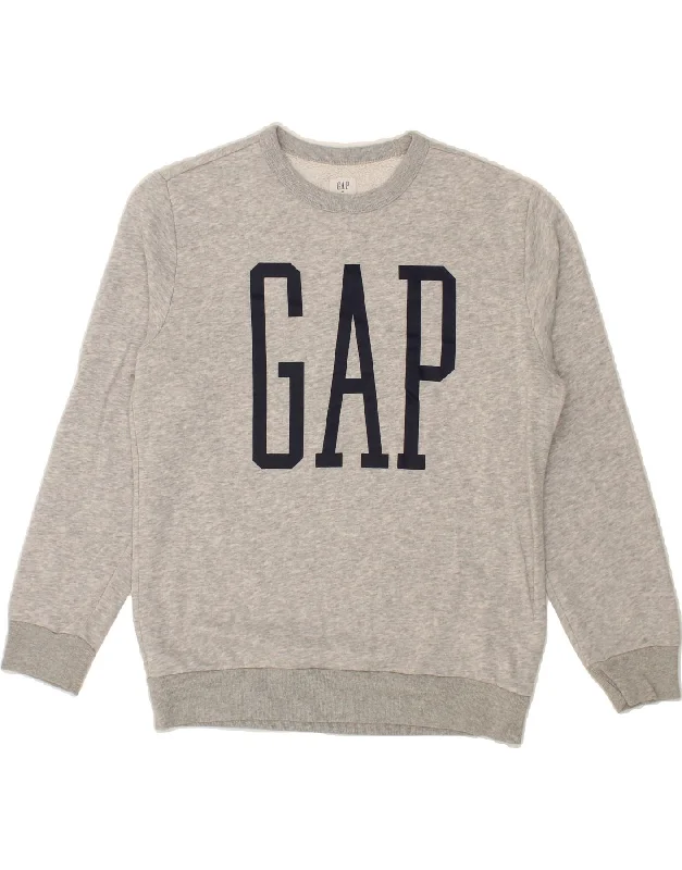 GAP Mens Graphic Sweatshirt Jumper XS Grey Cotton