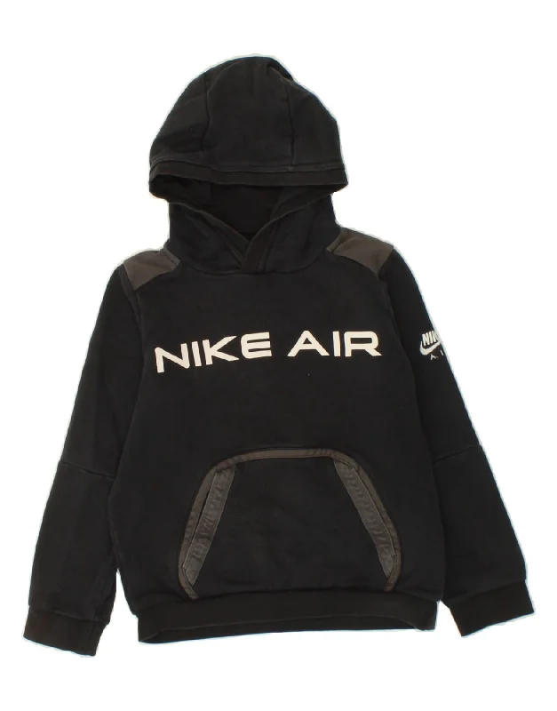 NIKE Boys Standard Fit Graphic Hoodie Jumper 10-11 Years Medium  Black