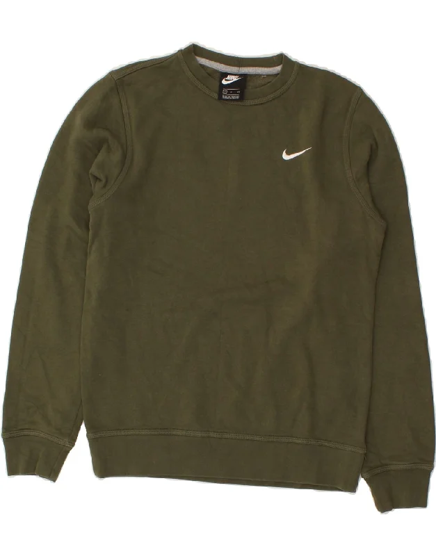 NIKE Mens Sweatshirt Jumper Small Khaki Cotton