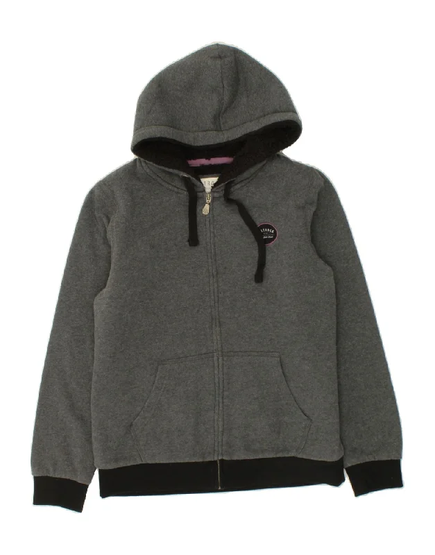 SALTROCK Boys Zip Hoodie Sweater 11-12 Years Grey Cotton