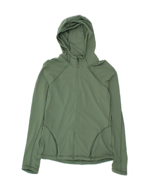 SWEATY BETTY Womens Zip Hoodie Sweater UK 6 XS Green Polyester