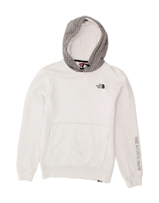 THE NORTH FACE Mens Graphic Hoodie Jumper Small White Colourblock Cotton