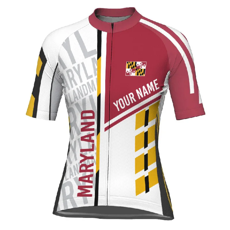 Customized Maryland Short Sleeve Cycling Jersey for Women